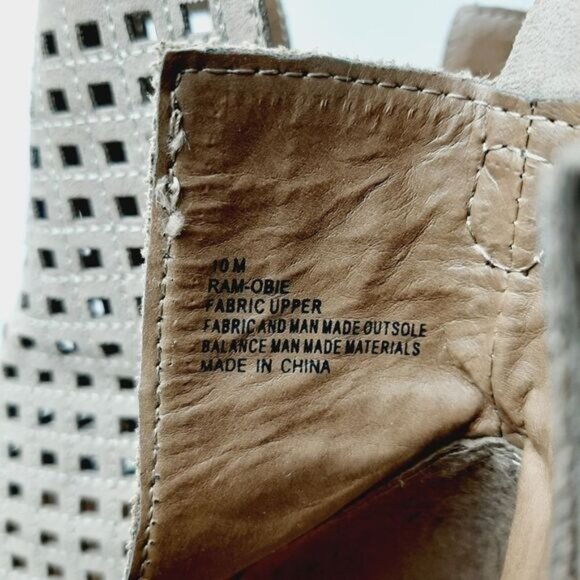 RAMPAGE / Obie Taupe Perforated Geo Slip-On Ankle Boots Booties Beige Tan Sz 10 - Picture 12 of 13